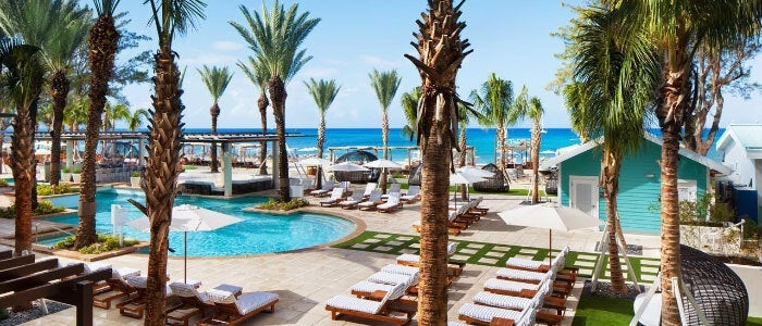 Pool and chairs near beach