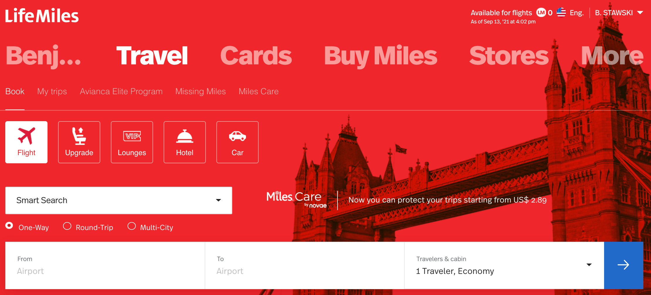 LifeMiles search