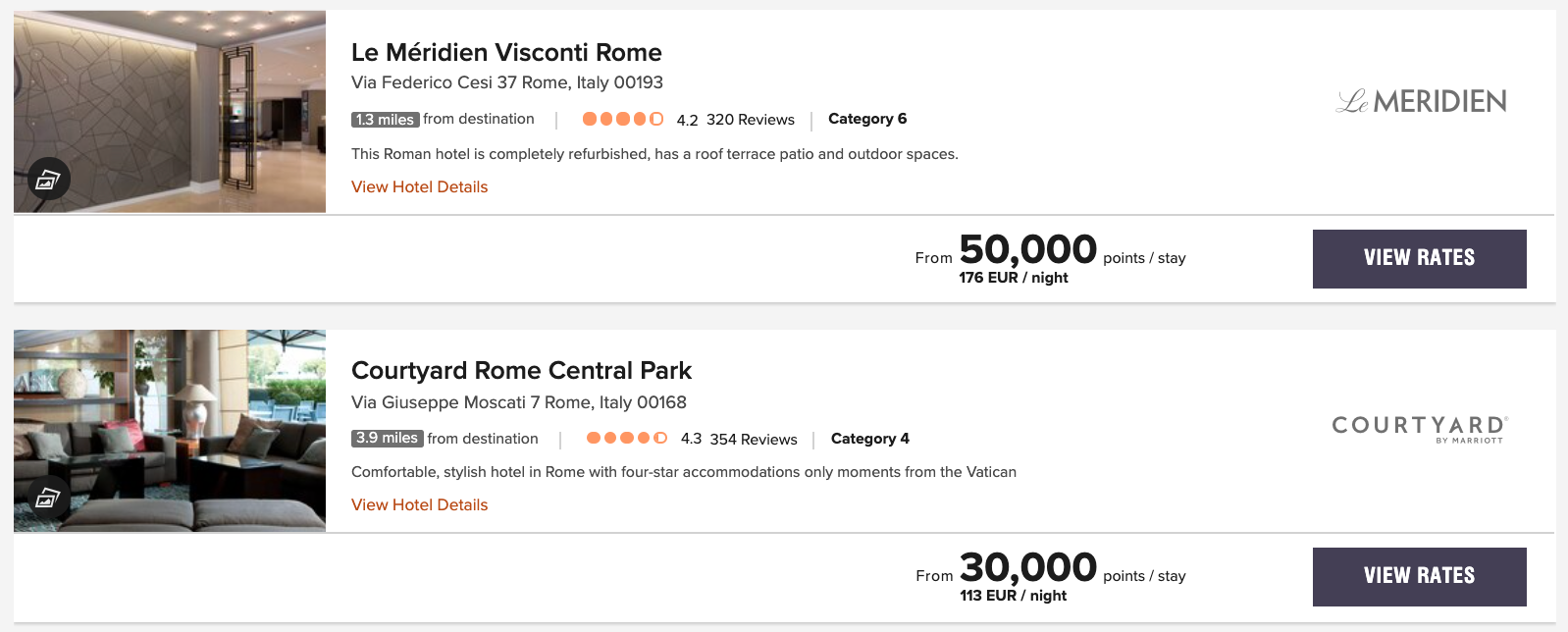 Marriott Rome awards