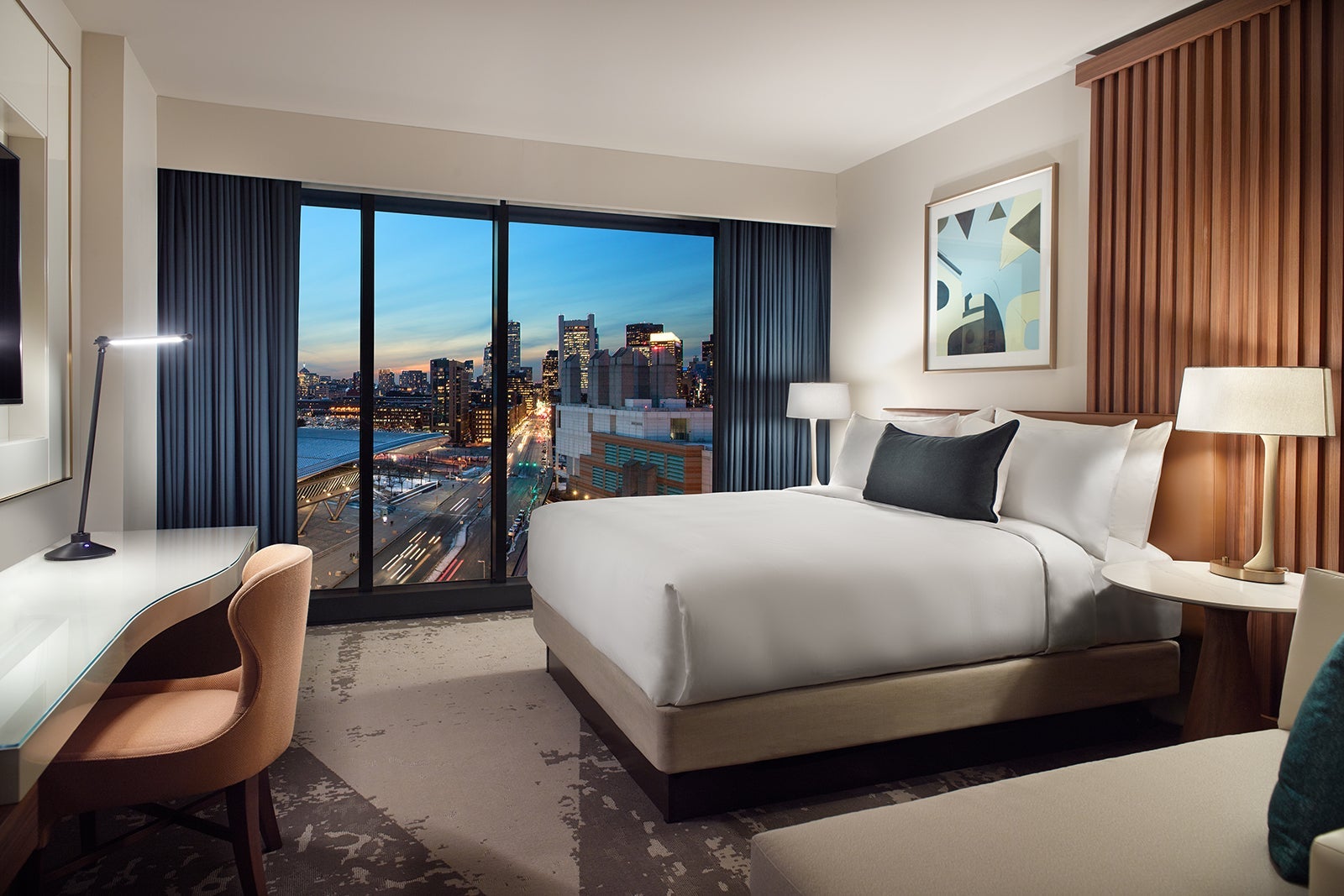 guest room at Omni Boston Hotel at the Seaport