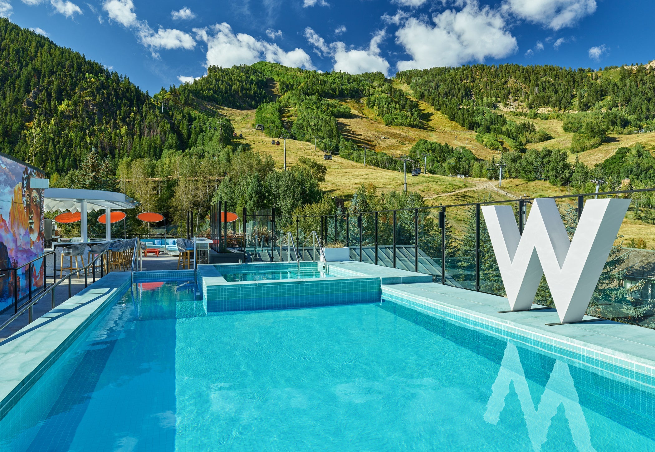 Photo of the pool at the W Aspen hotel.