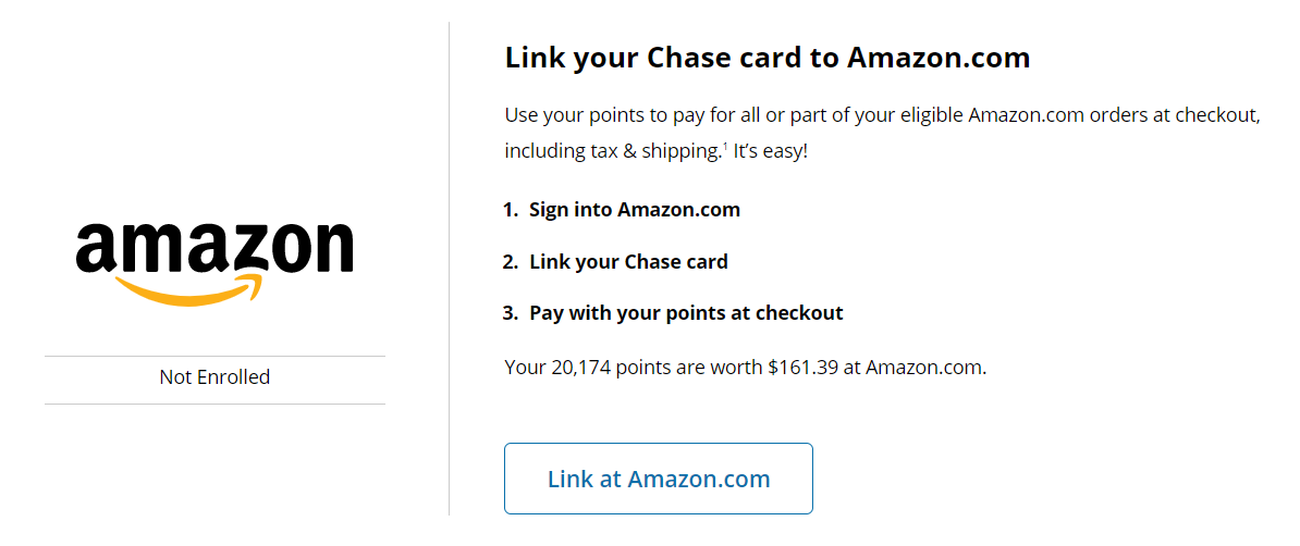 Link your Chase card with Amazon