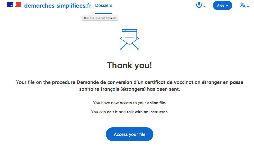 french pass sanitaire application