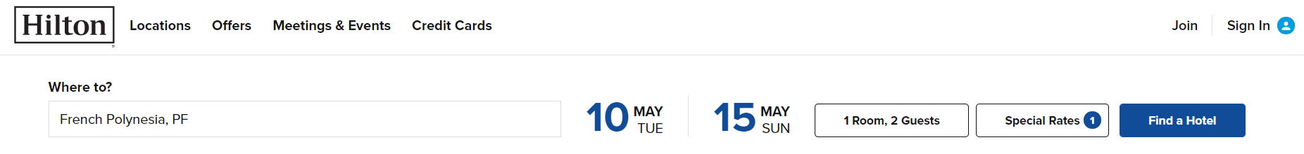 Booking a Hilton award