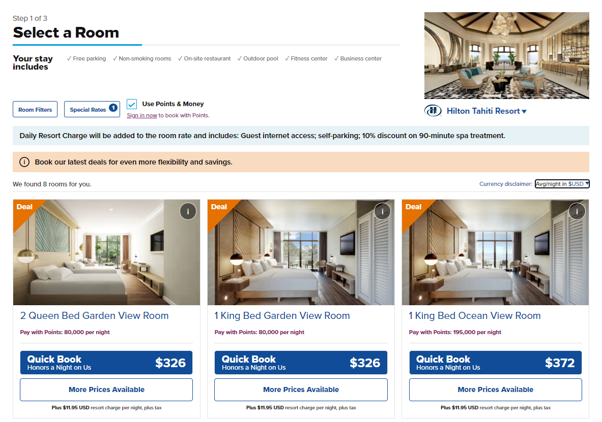 Booking a Hilton award