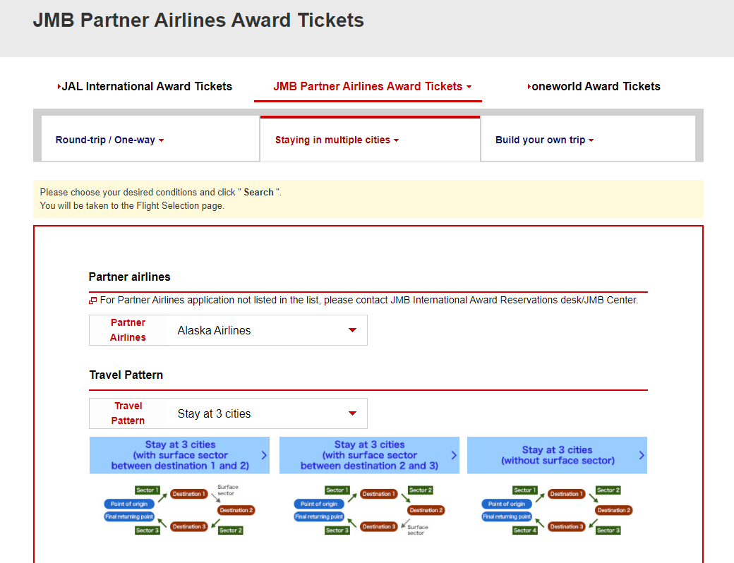 Booking Alaska flights through JAL