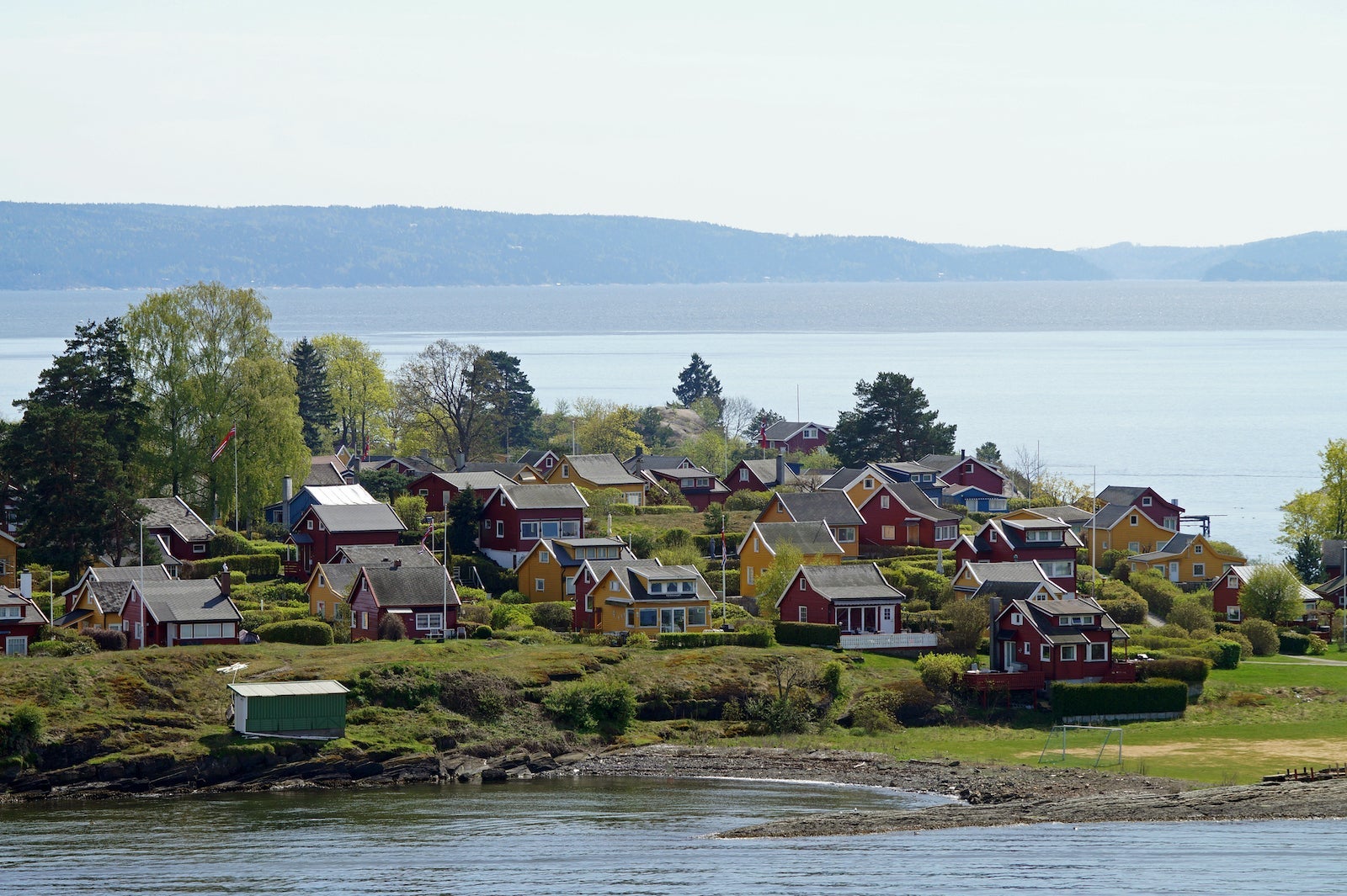 Village by the river in Oslo, Norway