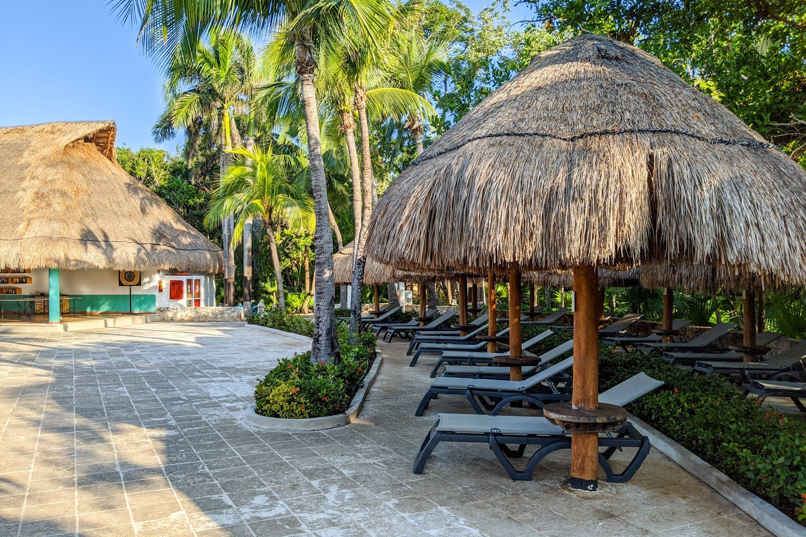 Pool chairs at Iberostar Paraiso Del Mar in Mexico