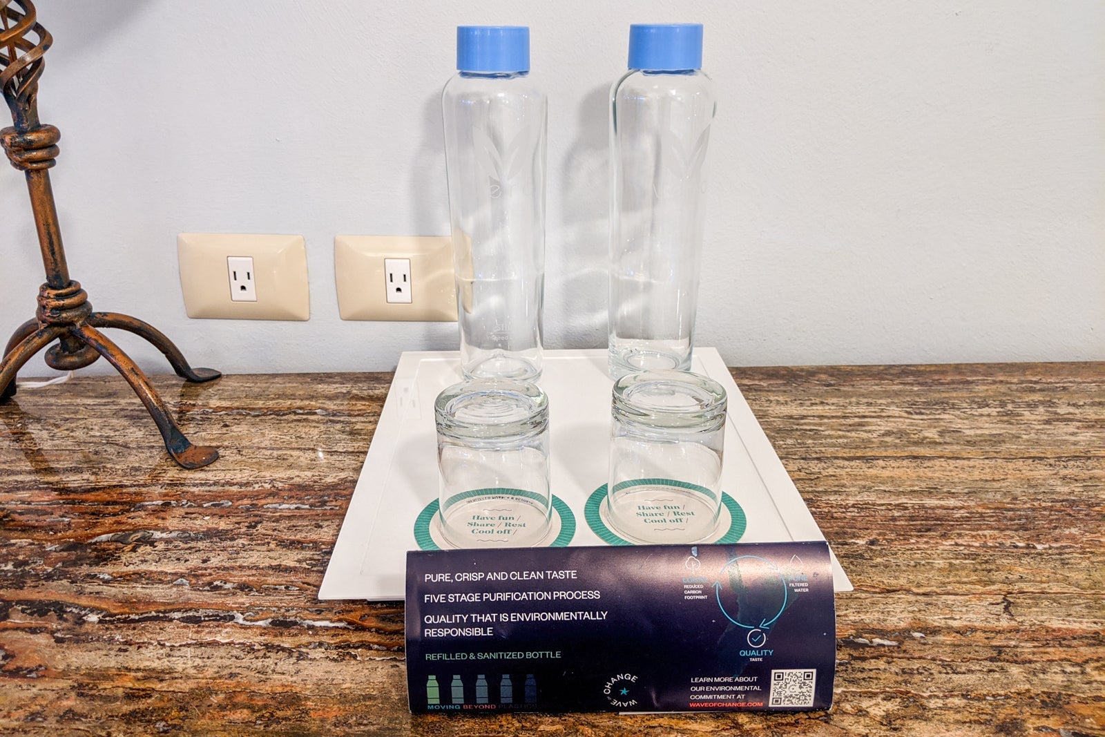 Water bottles at at Iberostar Paraiso Del Mar in Mexico