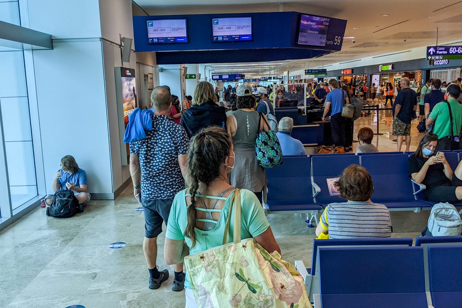 Southwest boarding in Cancun
