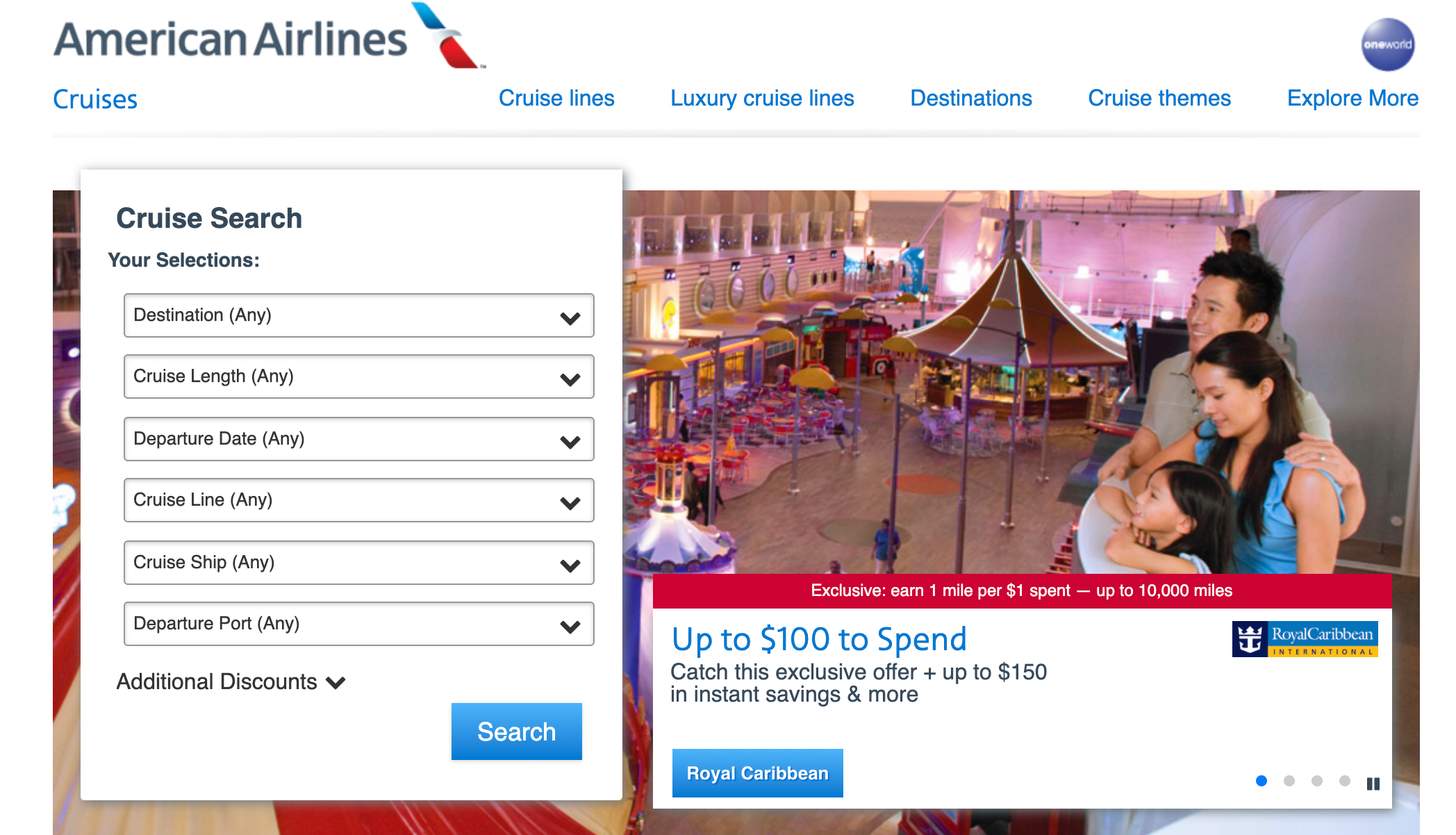 Cruise Search on AA.com