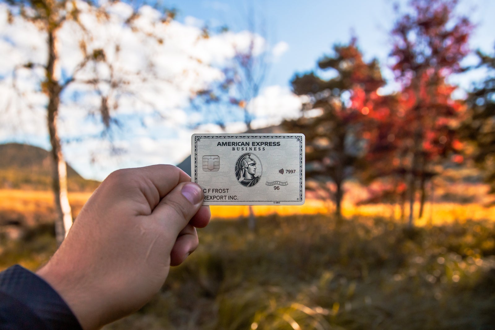 a hand holds a credit card