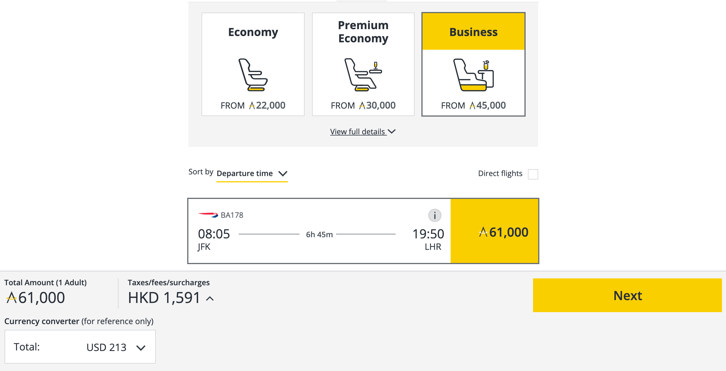 Asia Miles booking