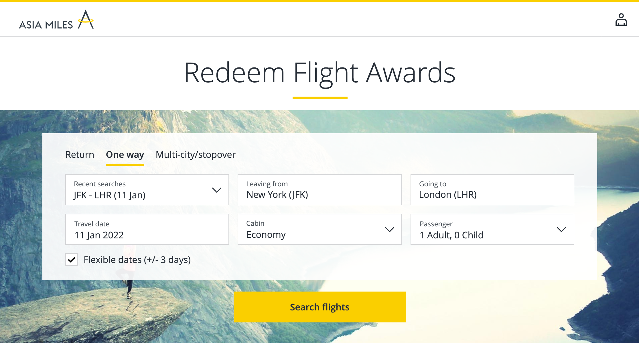Asia Miles search