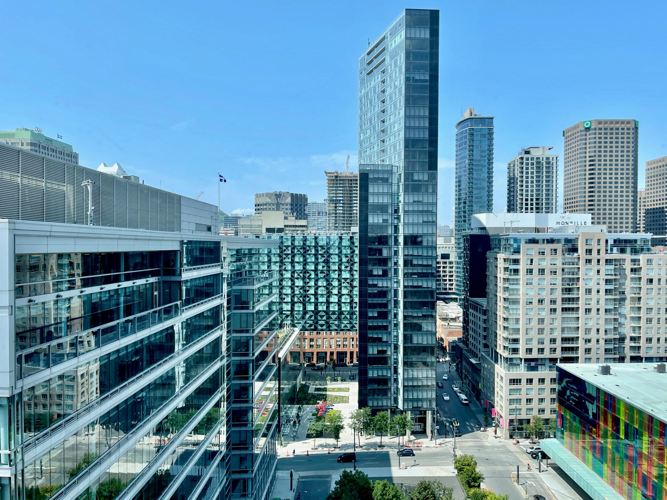 Downtown Montreal view from room at InterContinental Montreal
