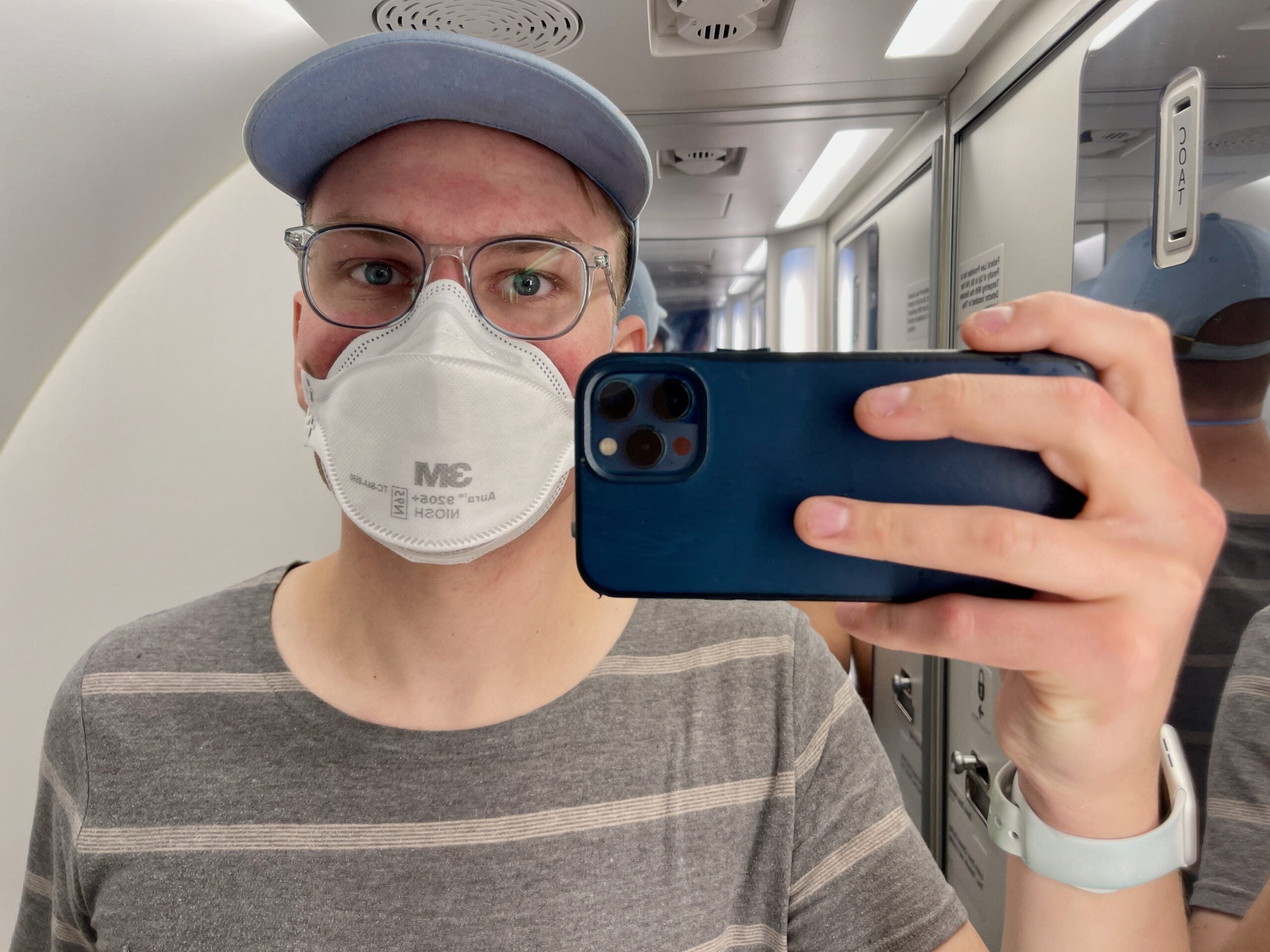 Flair Airlines Bathroom Selfie