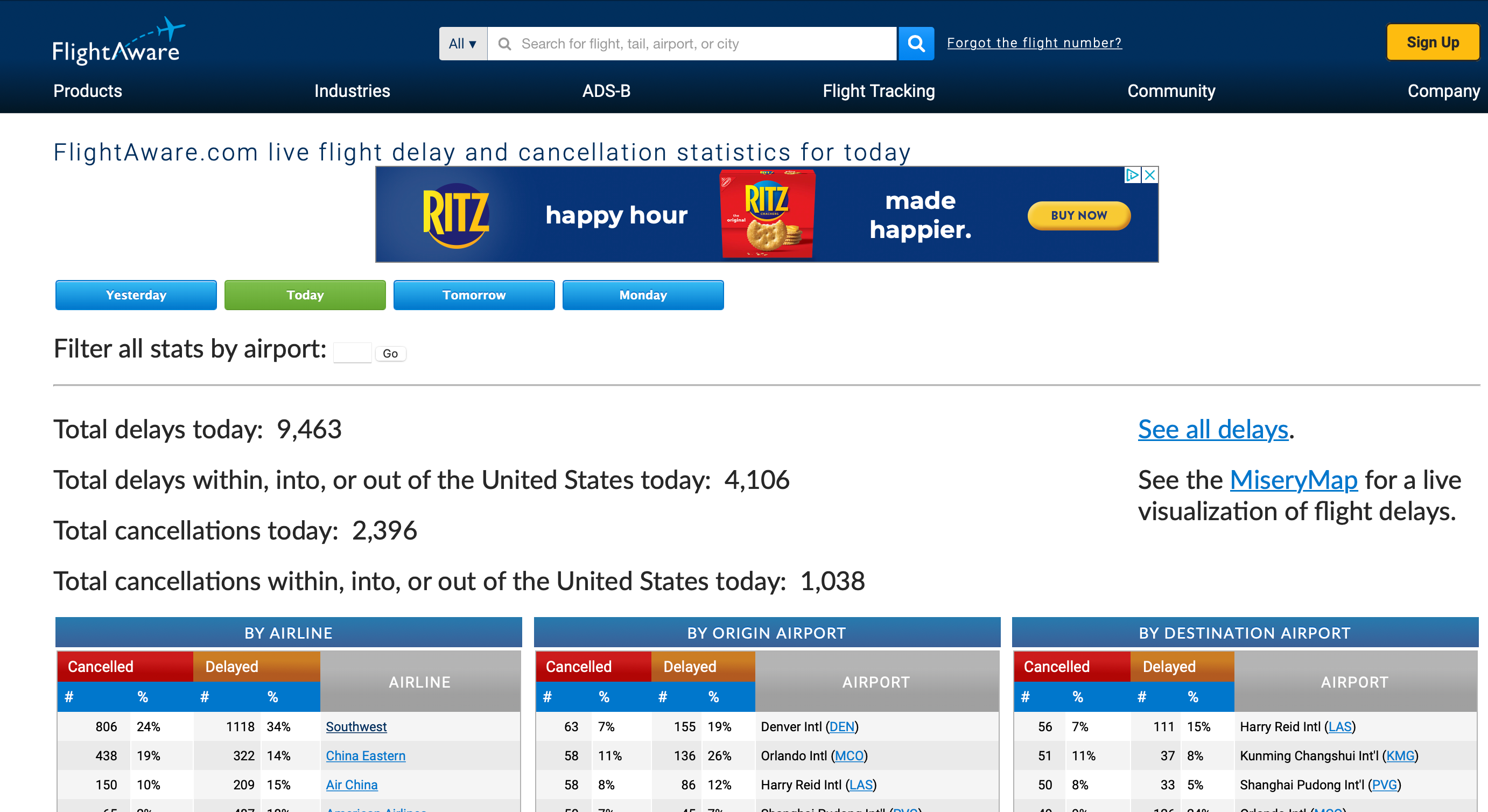 (Screenshot courtesy FlightAware.com)