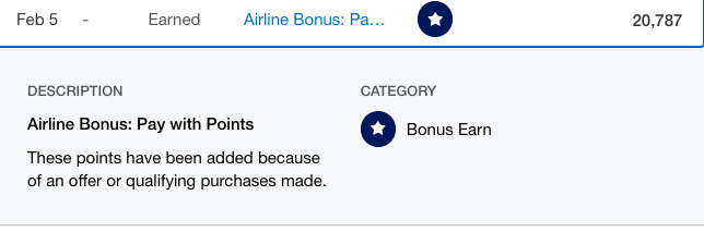 Points rebate posting to account