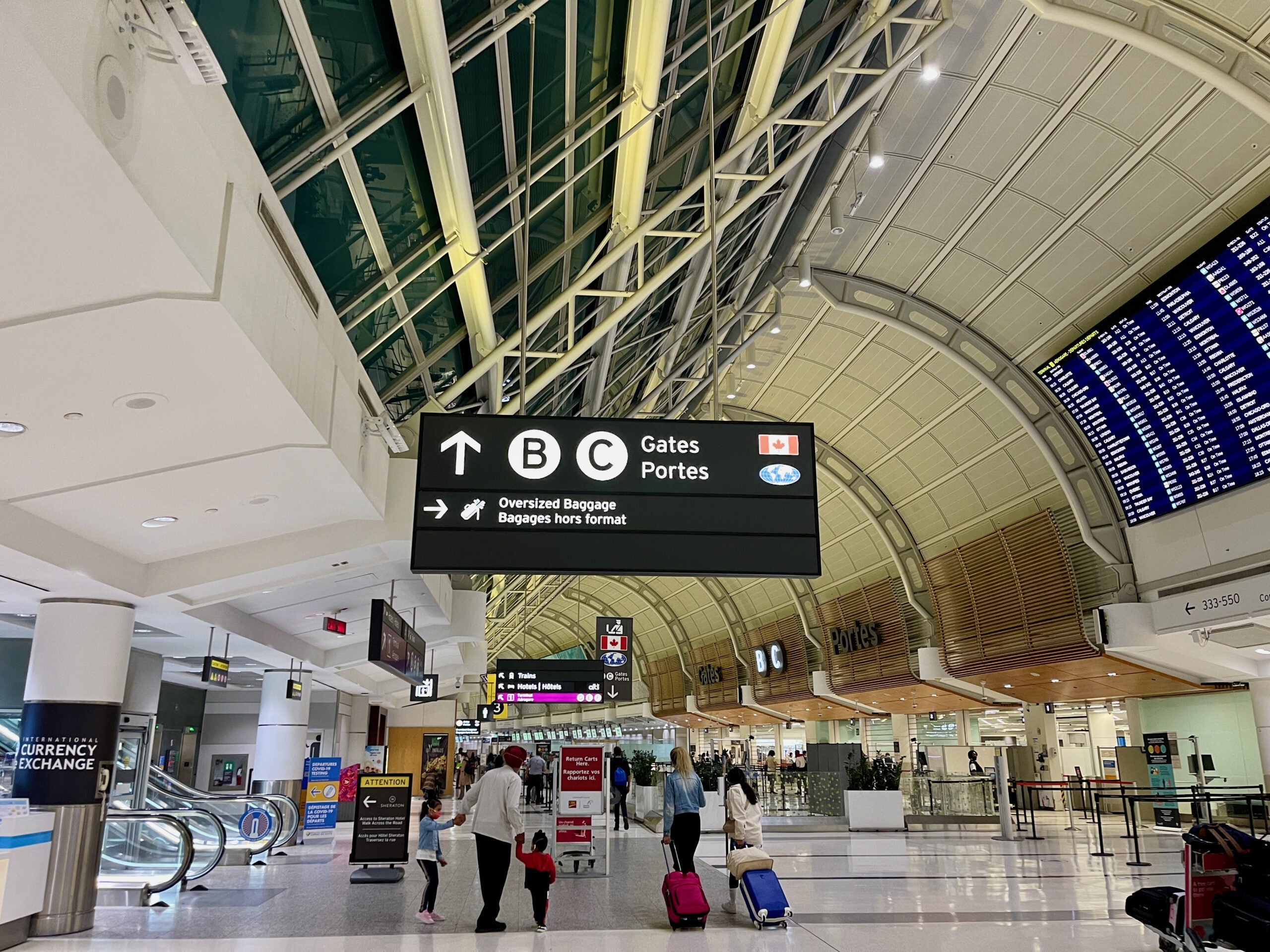 Sign for gates in Toronto Airport