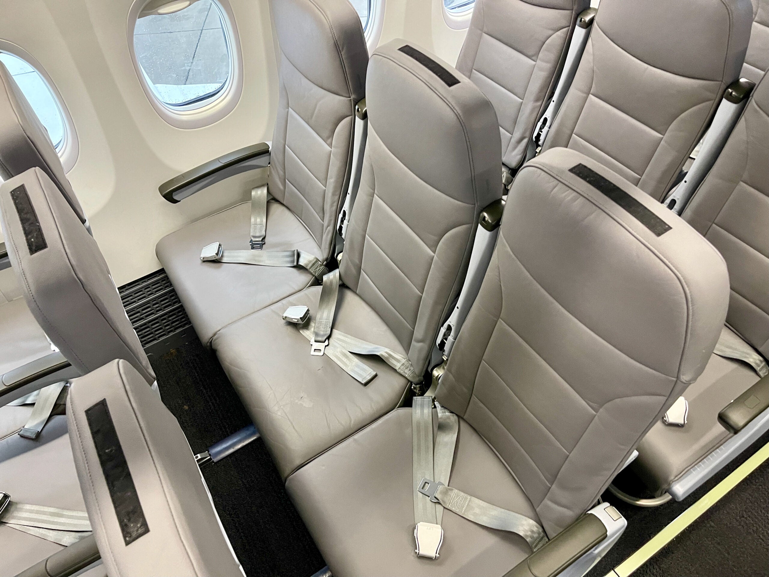 Top view of Flair Airlines seat