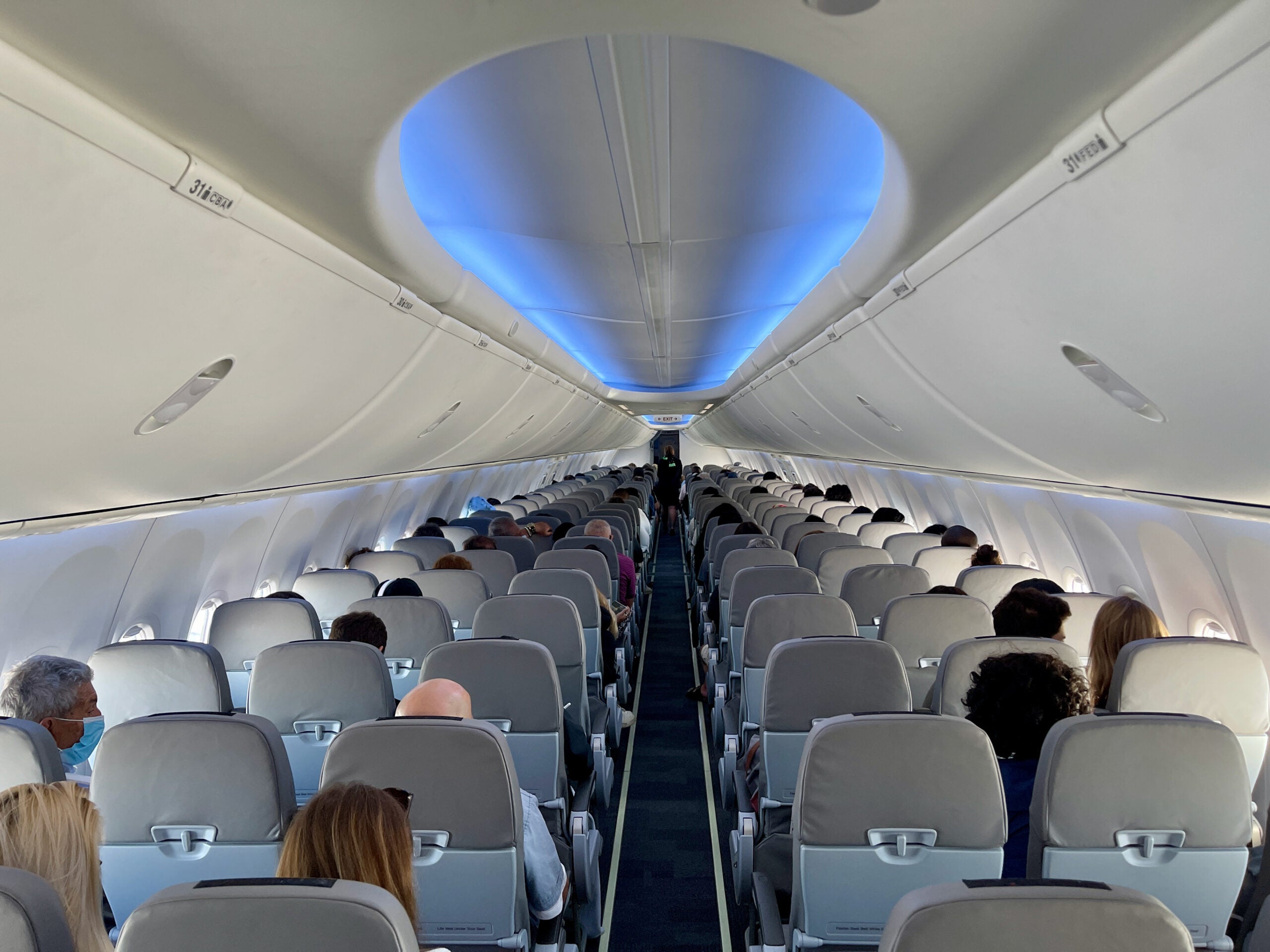 View of the Flair Airlines cabin