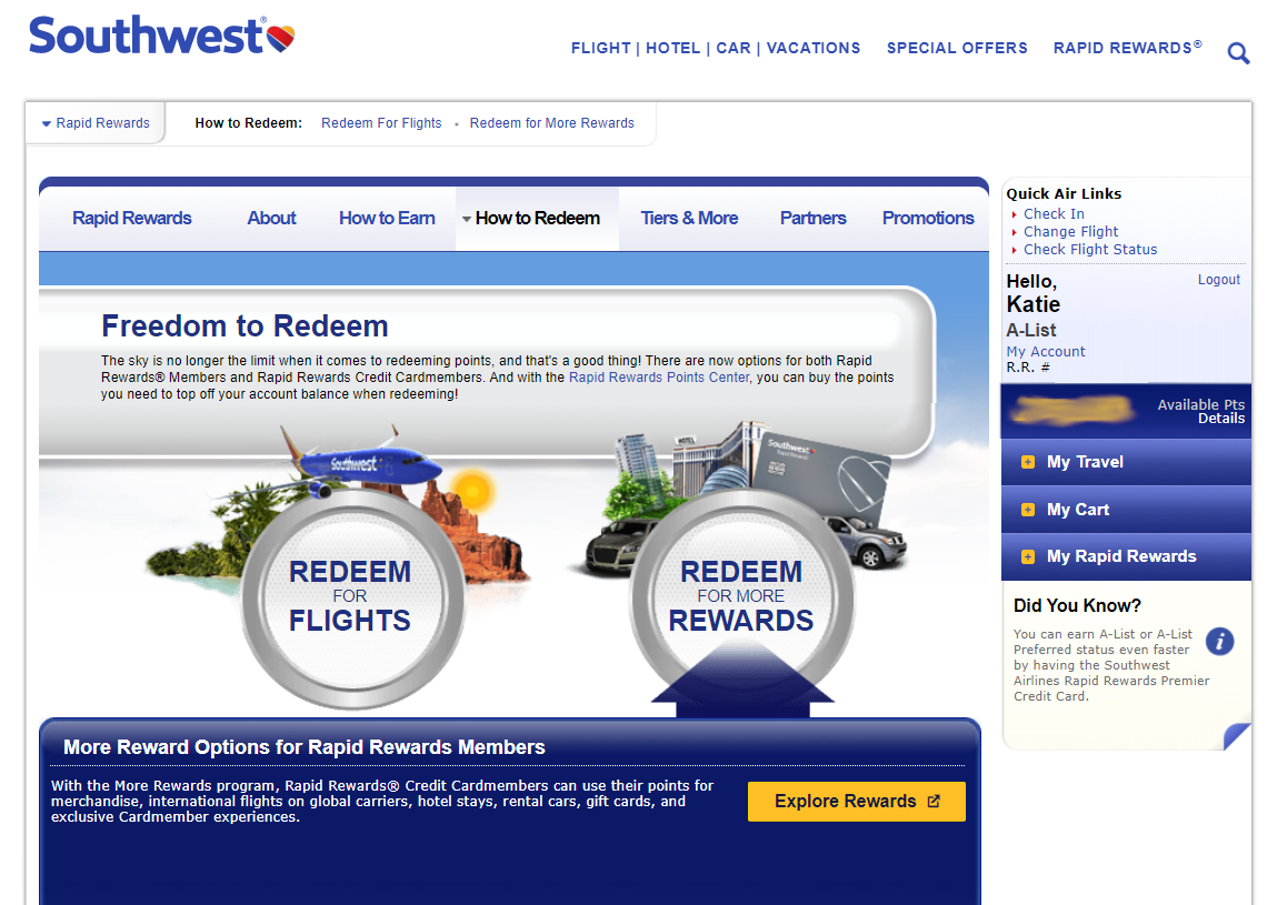 Southwest More Rewards