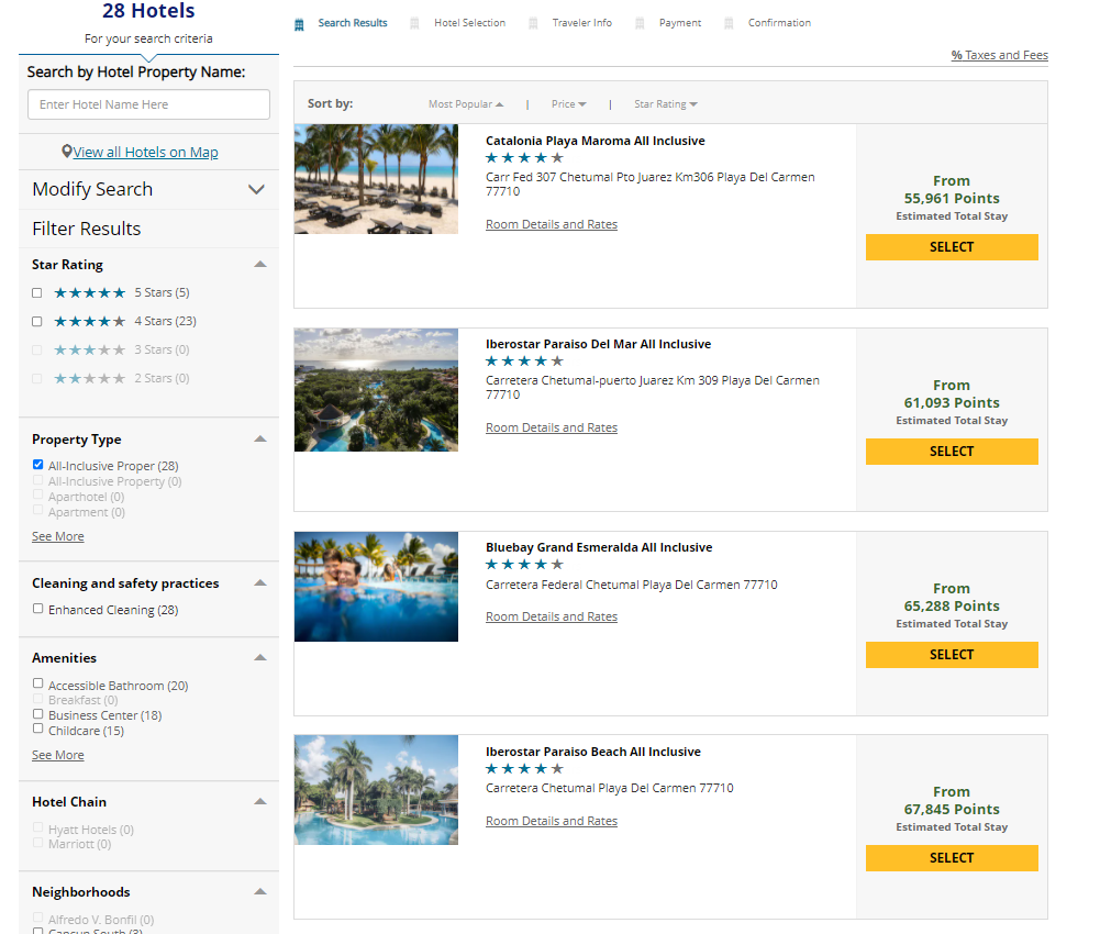 Book a hotel through Southwest More Rewards