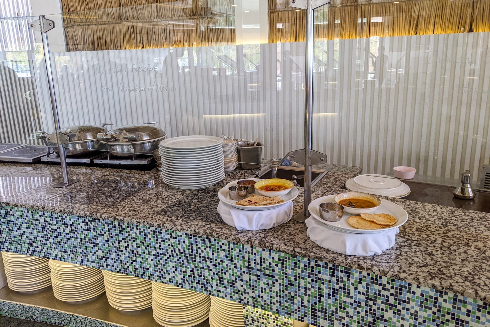 Breakfast buffet at Holiday Inn Resort Kandooma Maldives