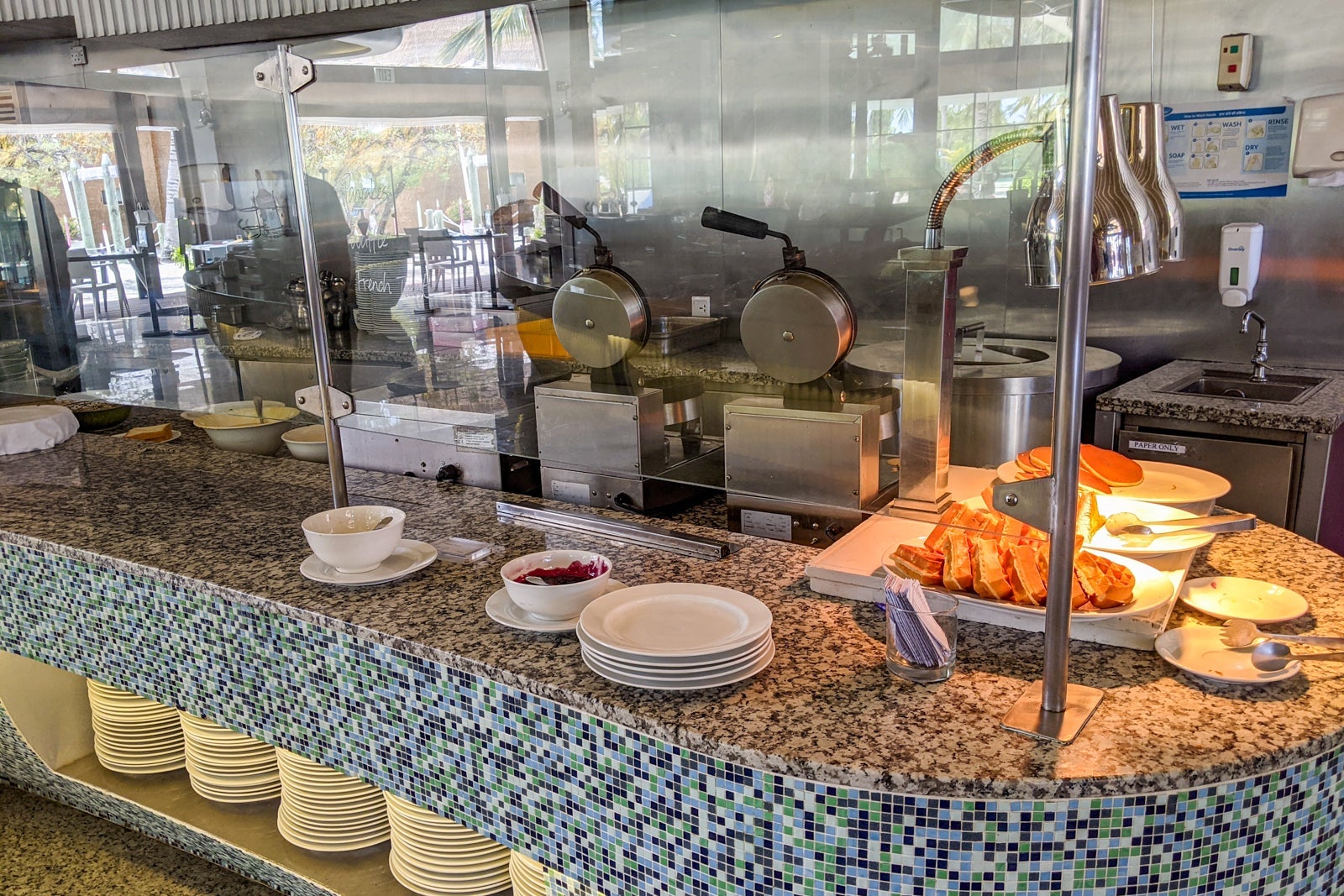 Breakfast buffet at Holiday Inn Resort Kandooma Maldives