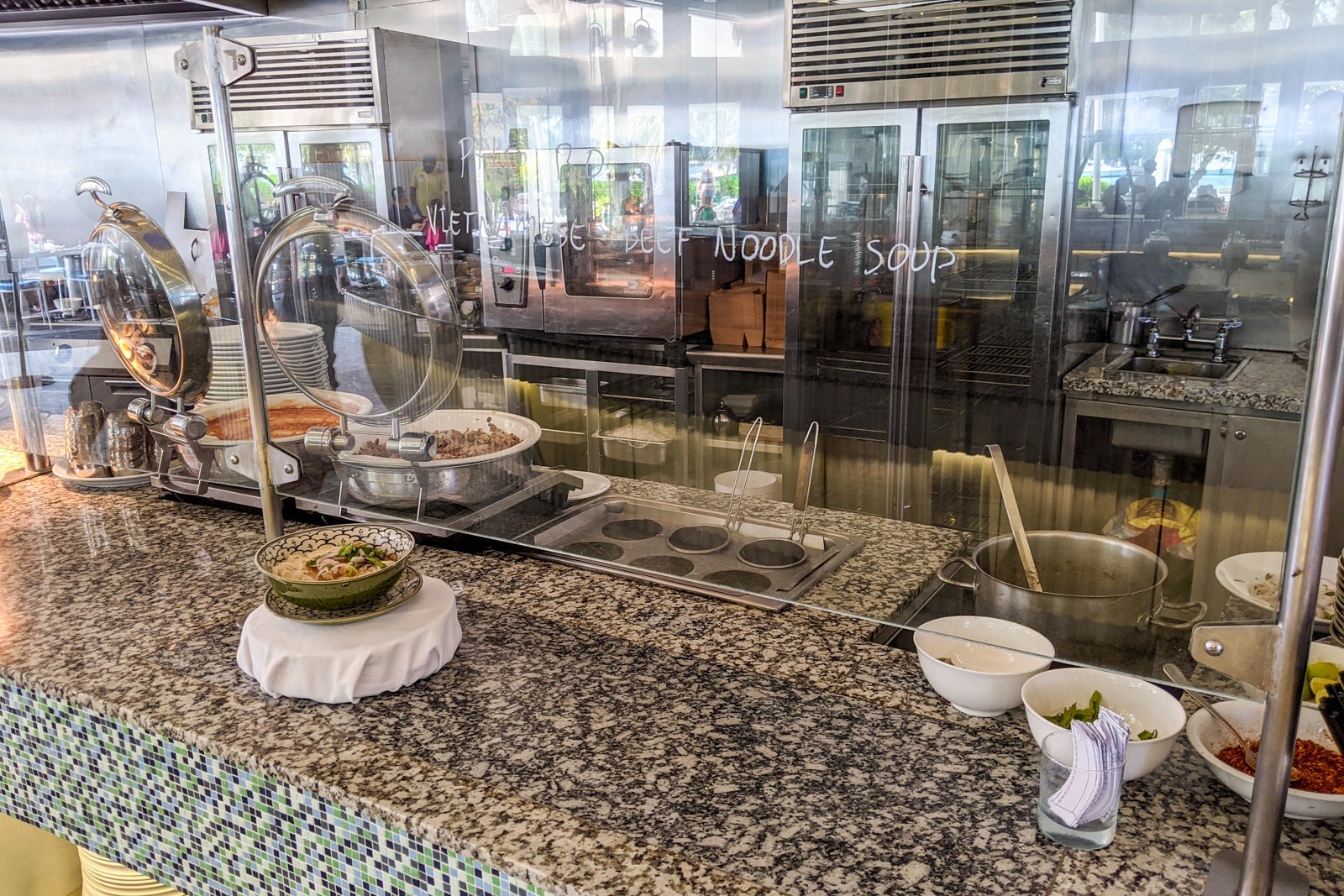 Breakfast buffet at Holiday Inn Resort Kandooma Maldives