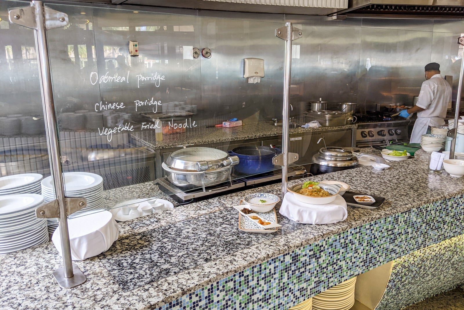 Breakfast buffet at Holiday Inn Resort Kandooma Maldives