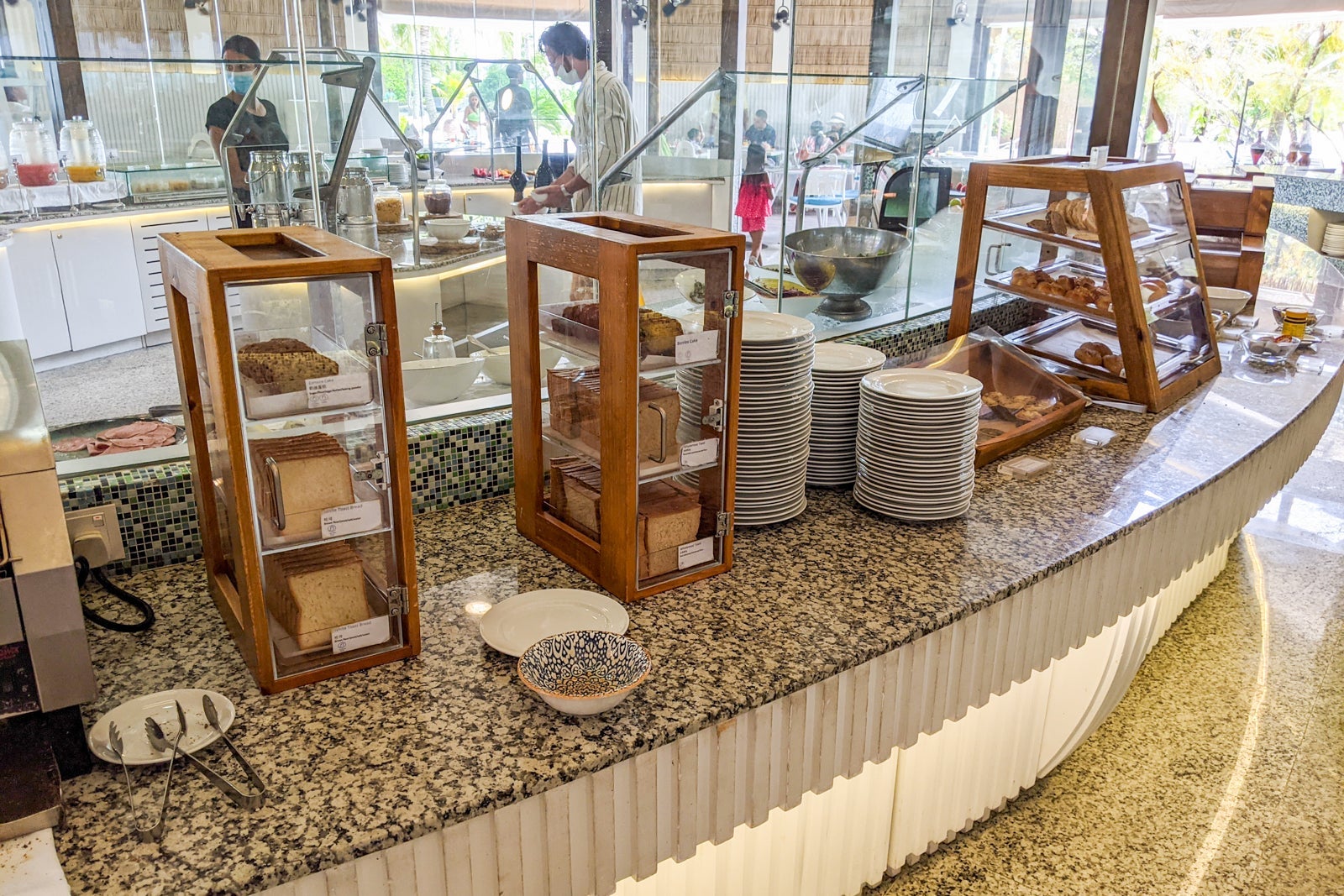 Breakfast buffet at Holiday Inn Resort Kandooma Maldives