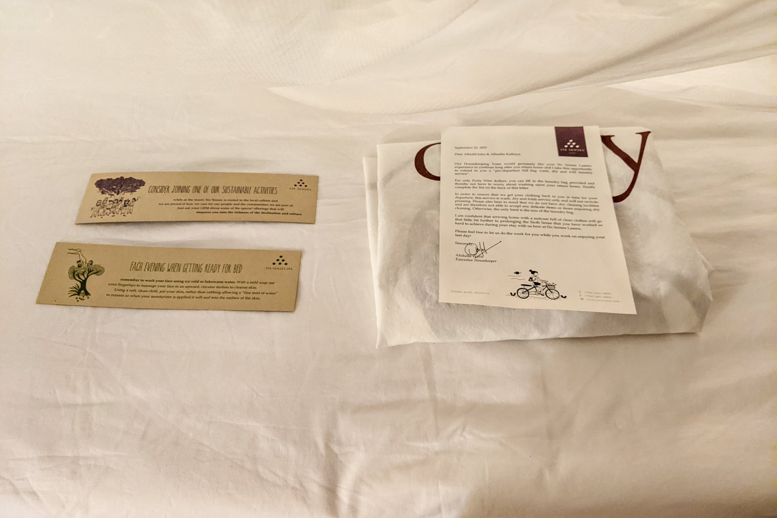 Six Senses Laamu laundry