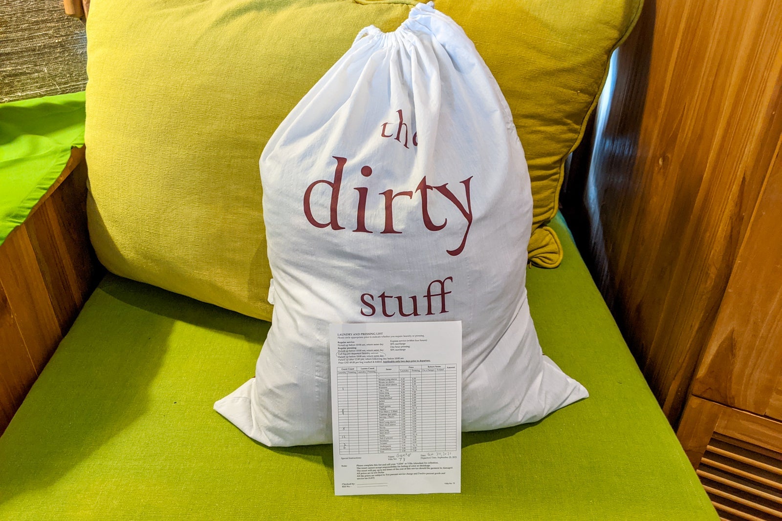 Six Senses Laamu laundry