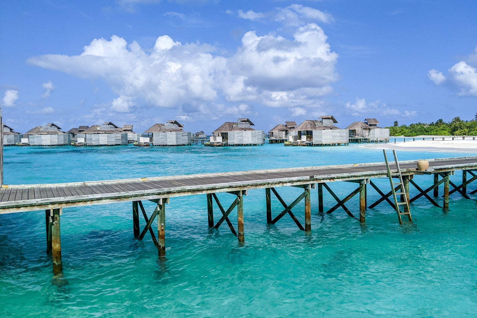 Looking at water villas from afar