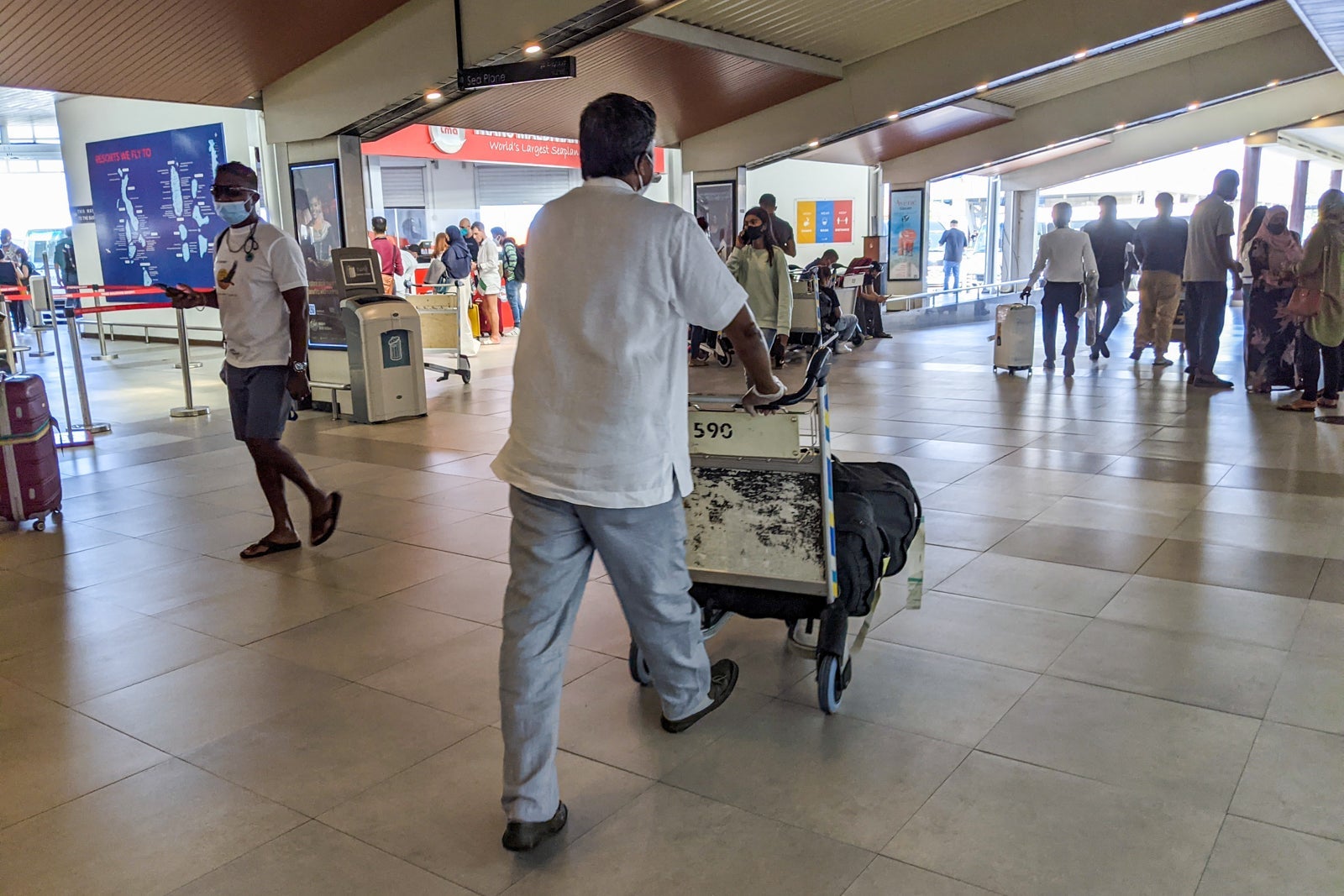 Six Senses staff in Male airport