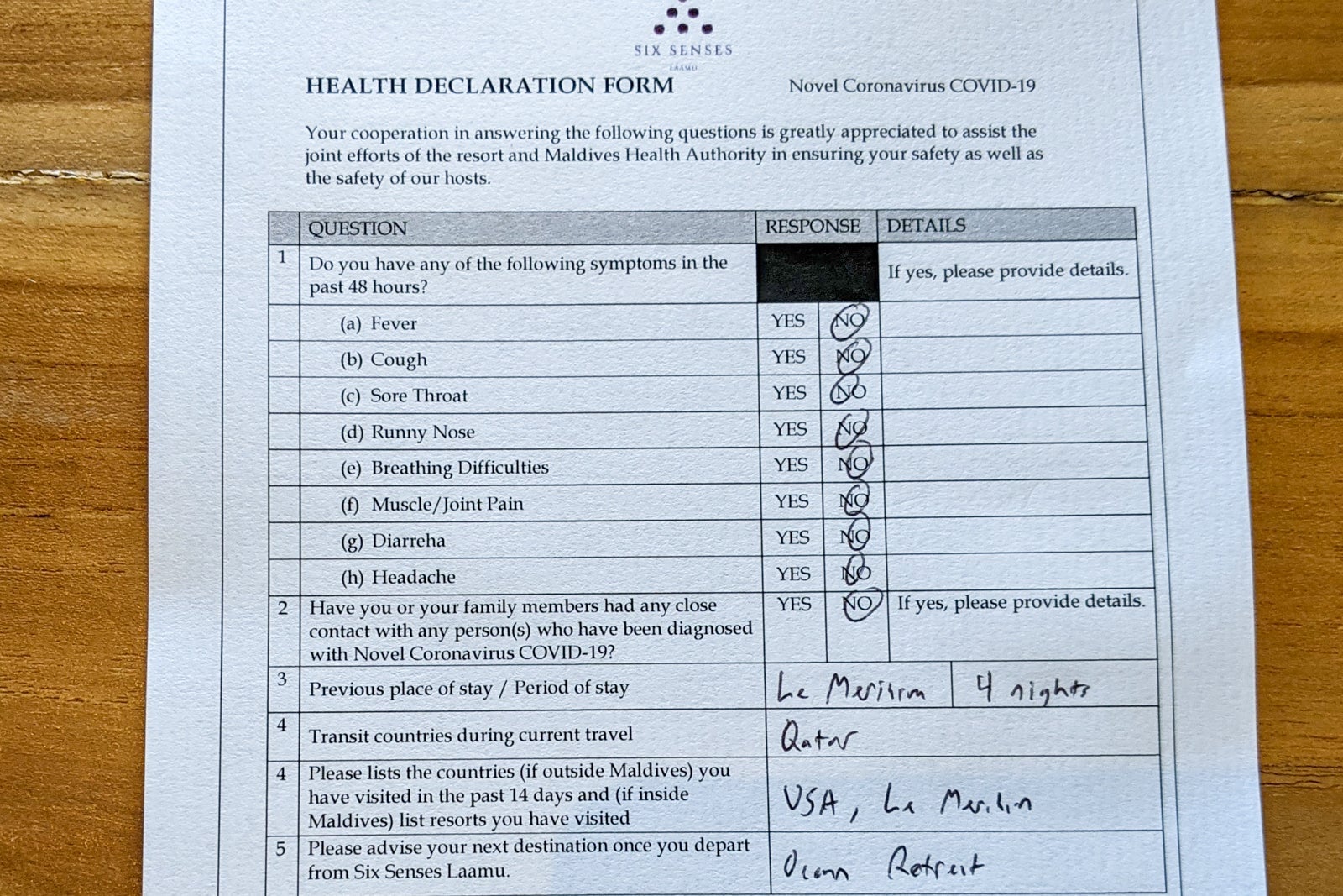 Six Senses Laamu forms