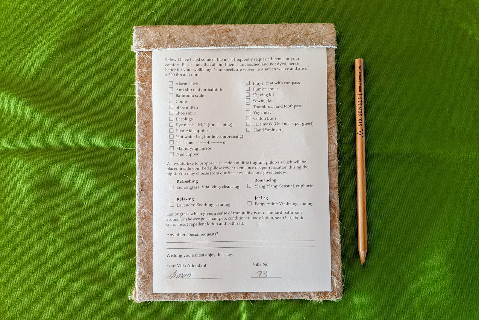 List of items you can request