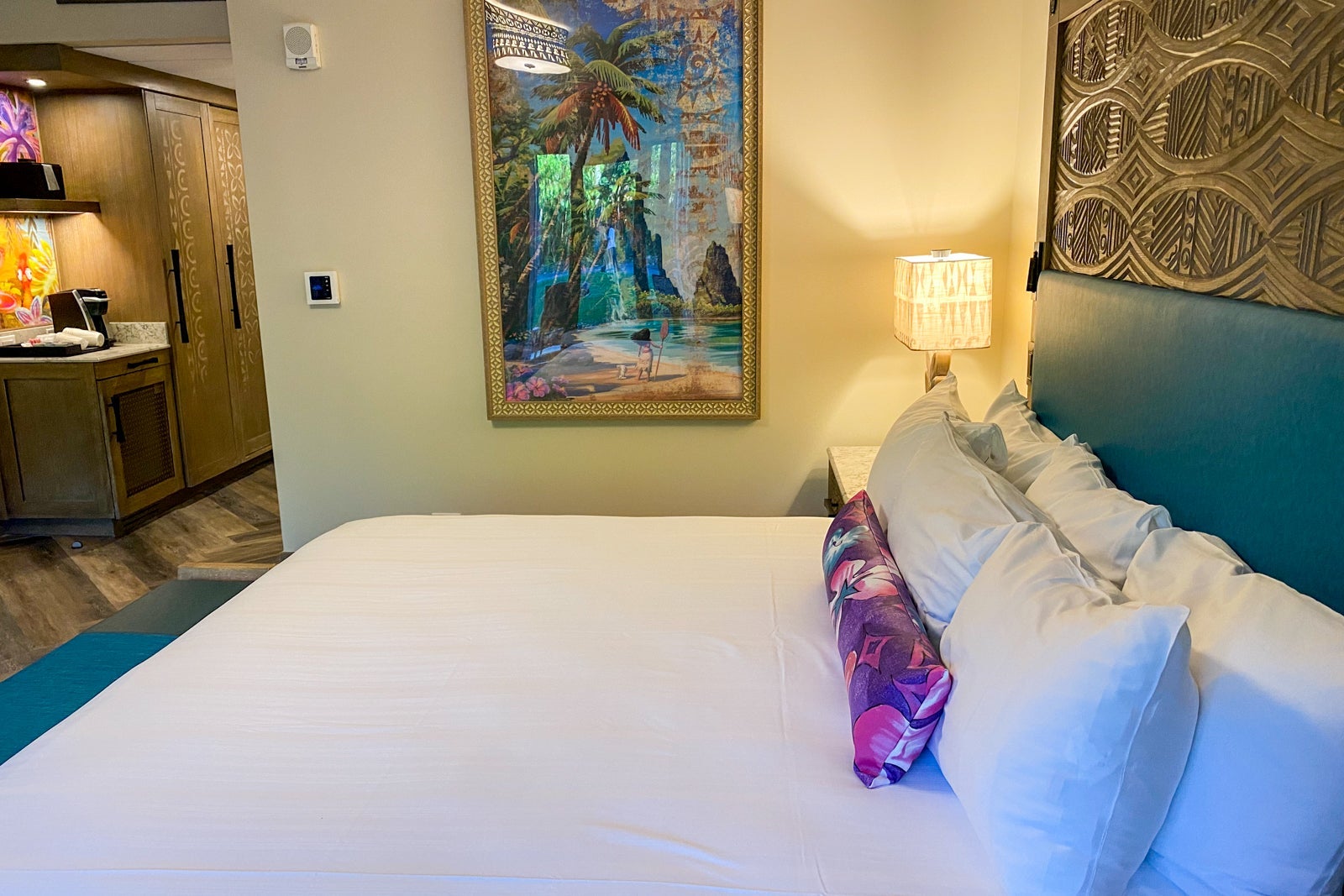 hotel room bed