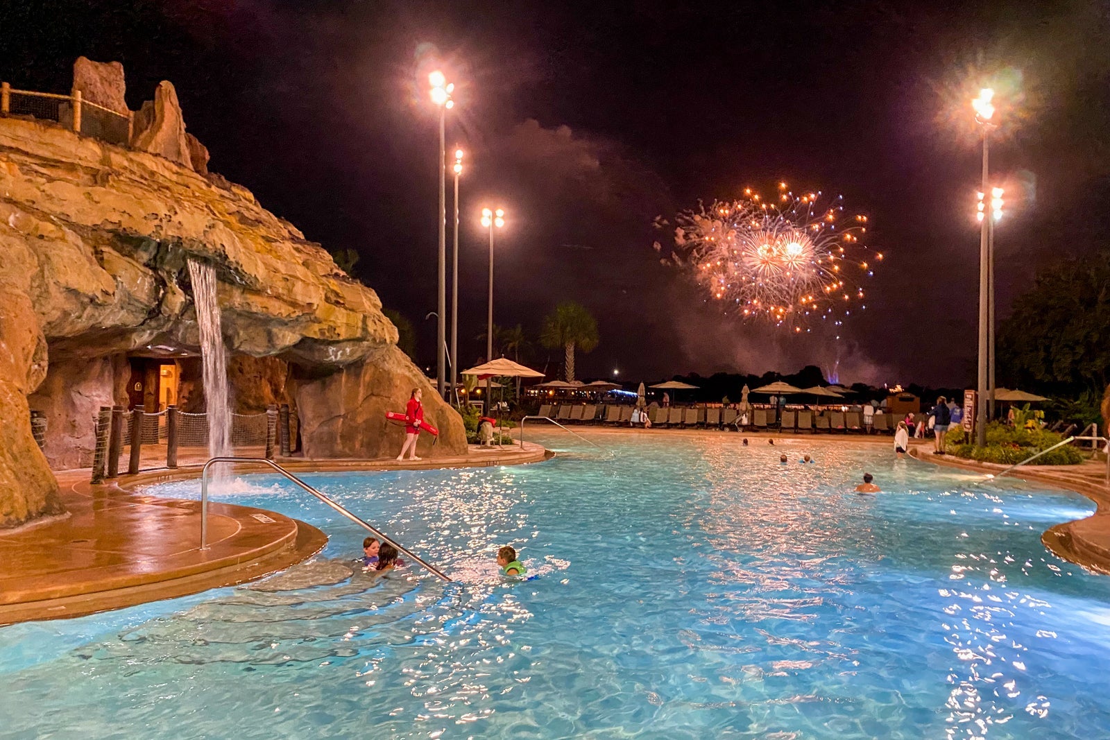 fireworks over Lava Pool