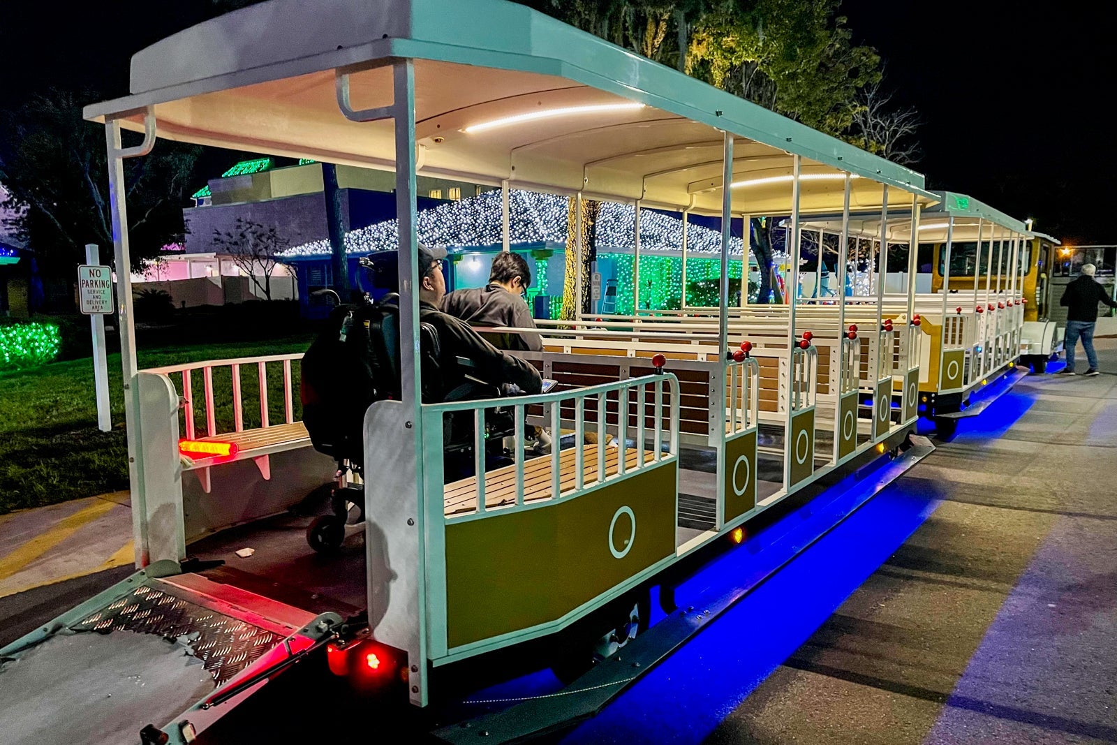 Tram at Night of a Million Lights at Give Kids the World Village