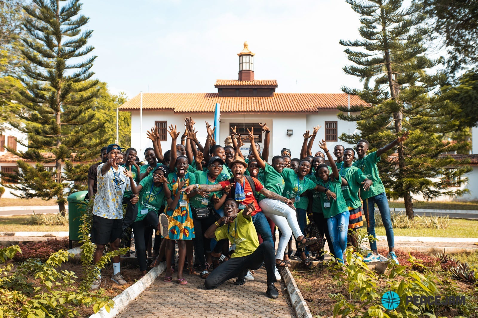 group of PeaceJam participants