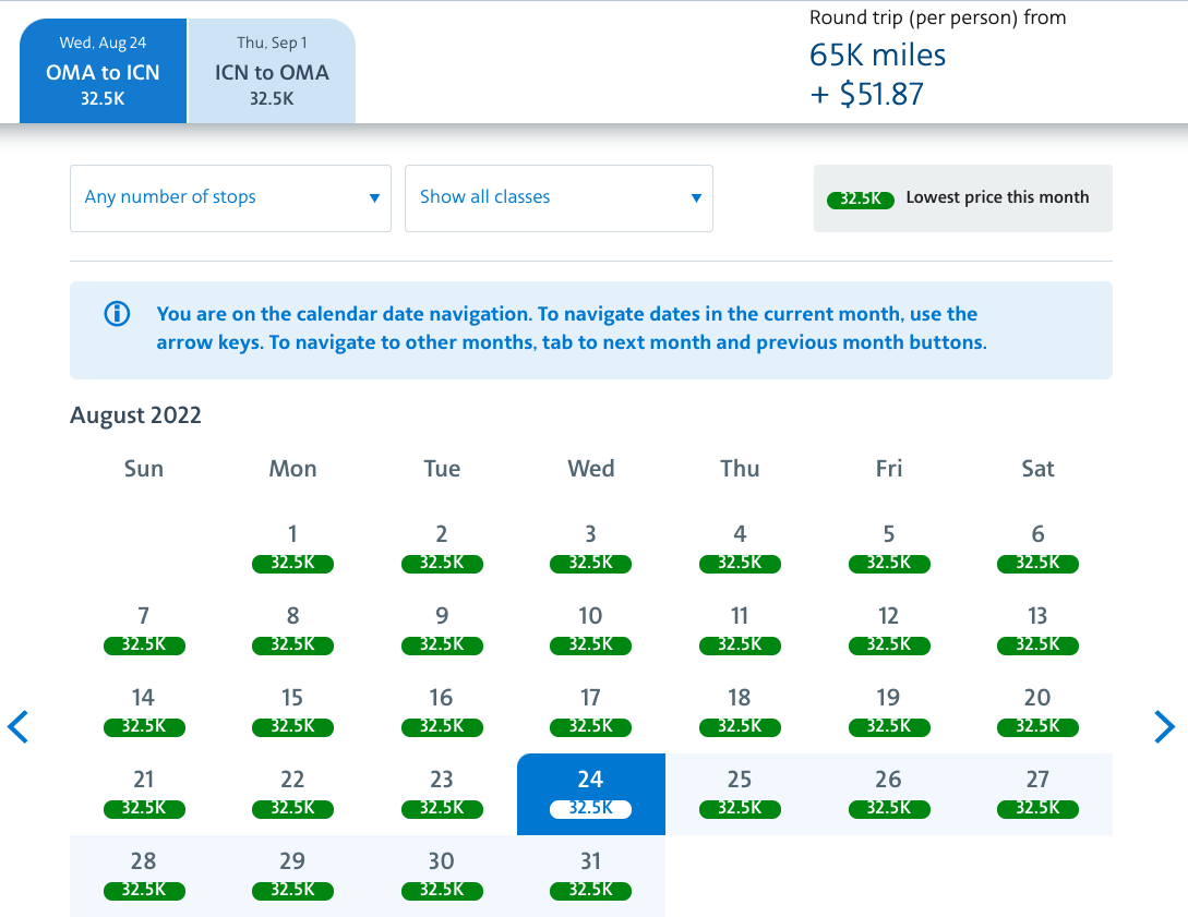 AA to Asia Sweet Spot Off Peak
