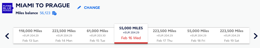 Air France Calendar Search