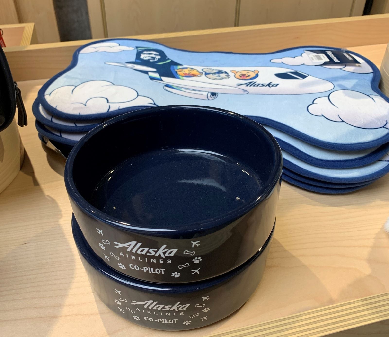 Alaska Airline dog bowls