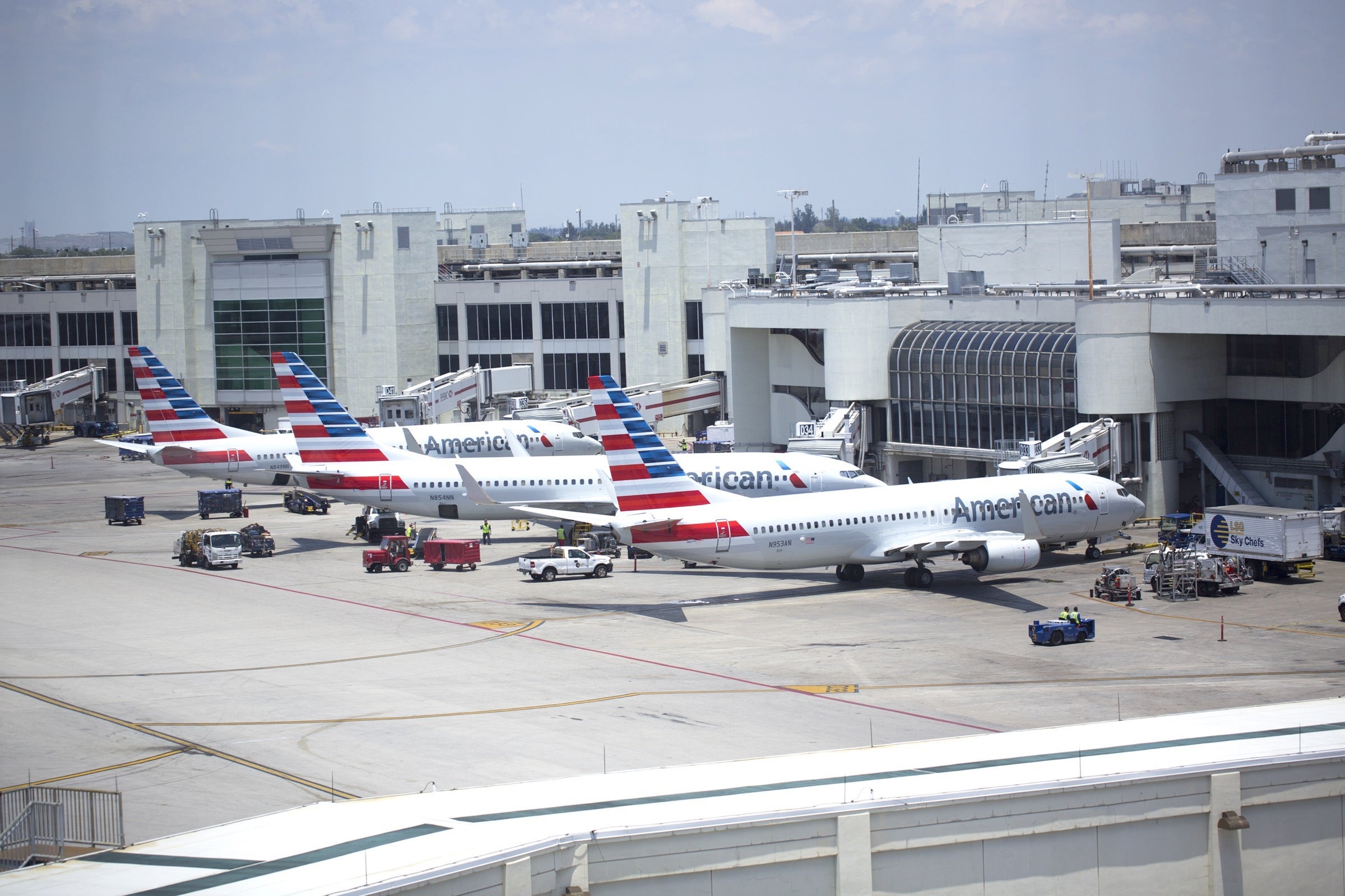 American jets at the gate in Miami