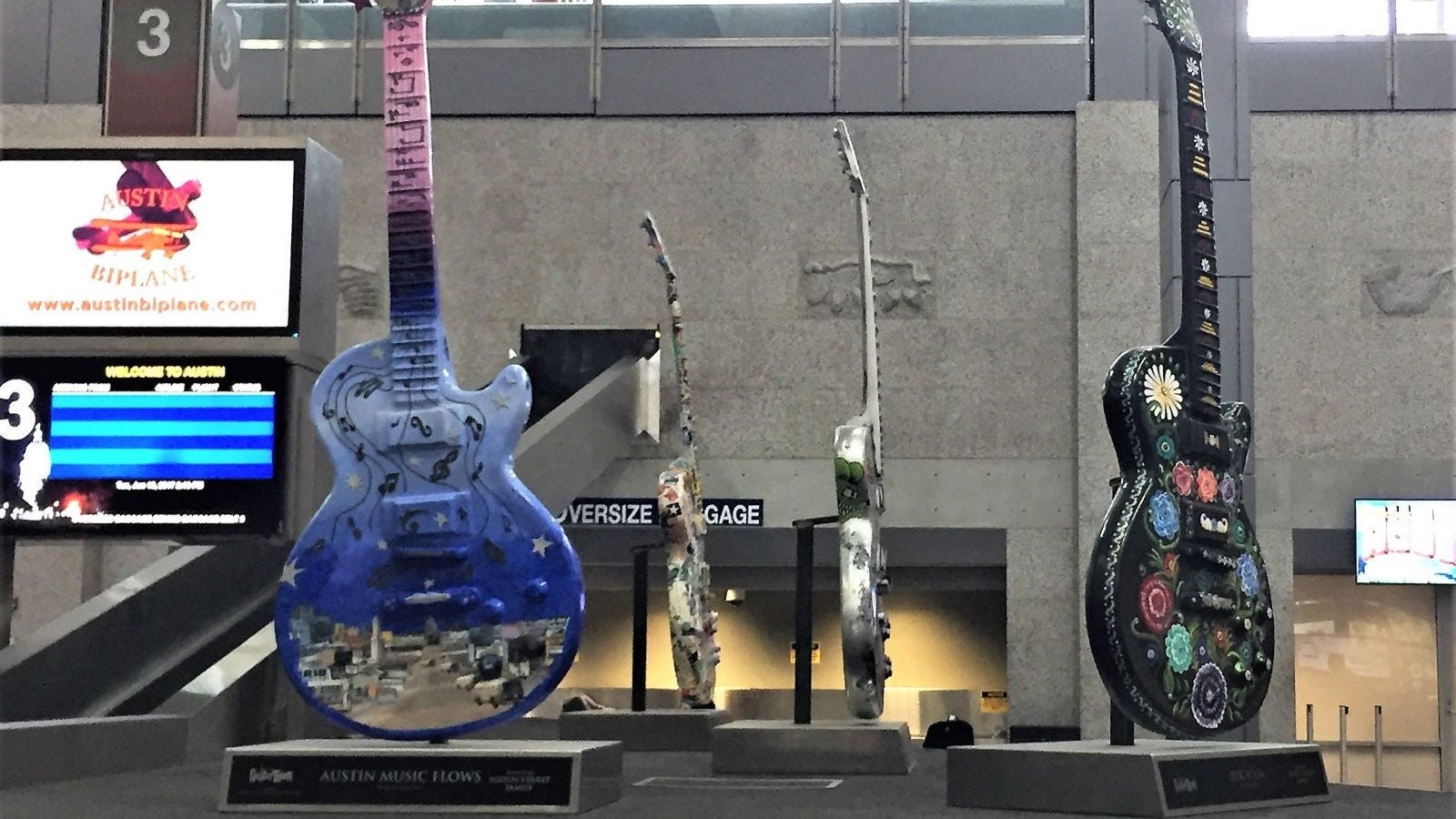 Guitar installation at Austin Airport