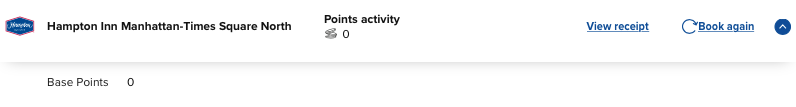 Hampton Inn stay showing zero points earned in Hilton account