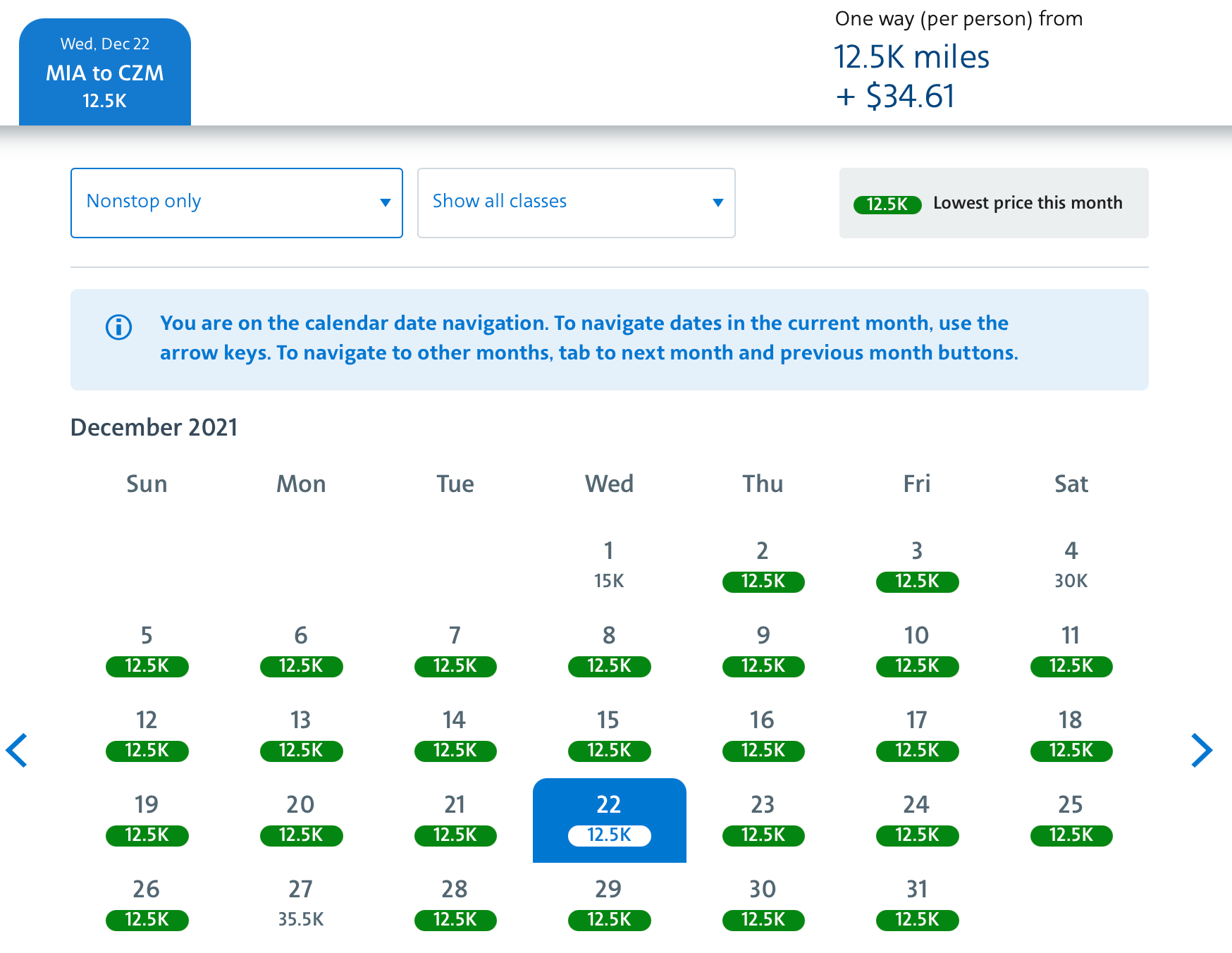 MIA to CZM award space