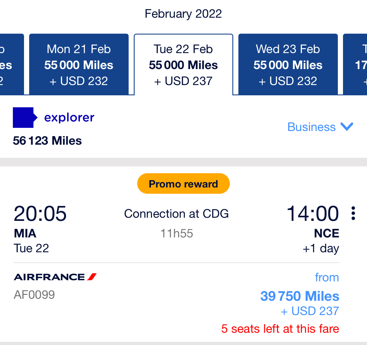 MIA to NCE Promo Reward